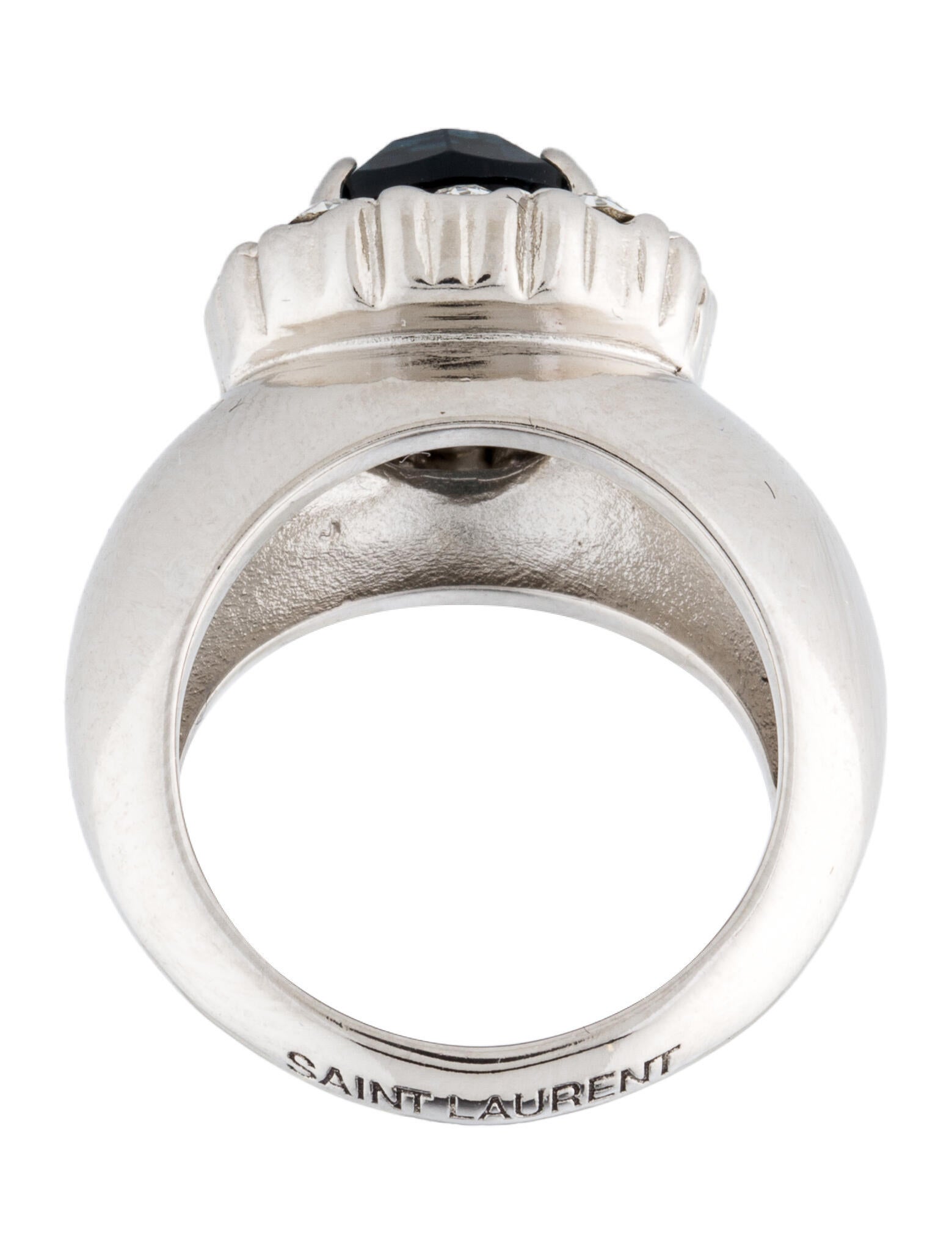 Saint Laurent Crystal Pear Princess Cocktail Ring